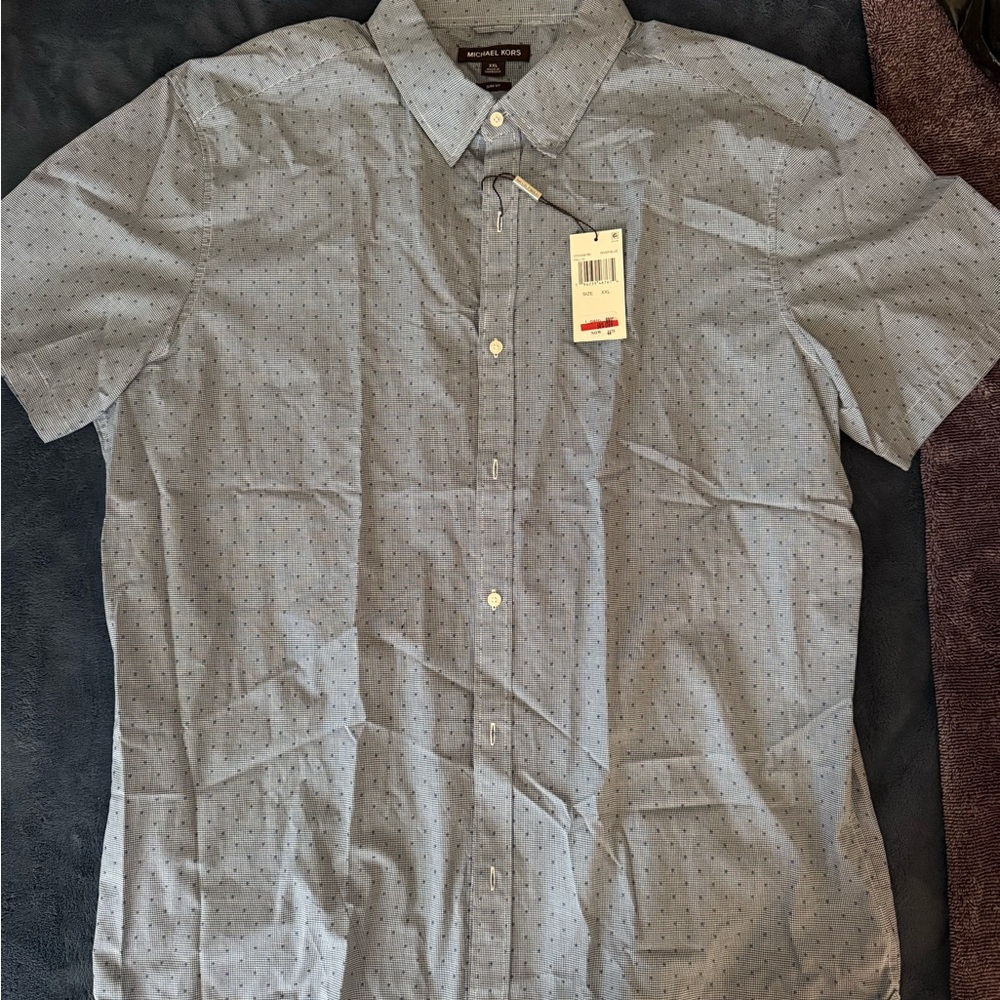 Micheal Kors Men's Blue Short Sleeve Shirt